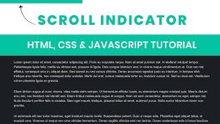 Page Scroll Progress Indicator using Html CSS and JavaScript | Progress Bar | JavaScript Project