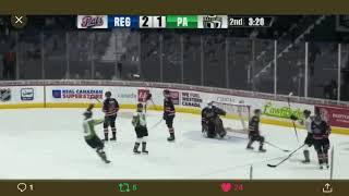 Evan Herman’s first career WHL goal with the PA Raiders. Sept