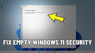 Fix empty Windows 11 Security - Defender App | How To Solve Security at a glance Blank ️️