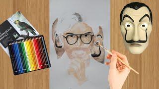 Money Heist Painting | Professor Drawing | Money Heist Mask | art pradeep jakhar