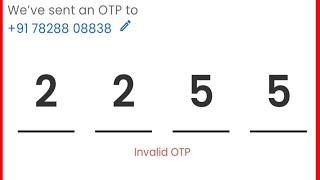 Fix Verify Your Mobile Invalid OTP Problem Solve