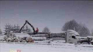 Hollersbach im Winter - Holzaufladen vom Schwab Ferdl