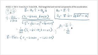 Finding tangential and normal components of acceleration