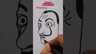 Money Heist  Mask Drawing  Money Heist Mask Easy Drawing  #moneyheist #art #drawing #shorts