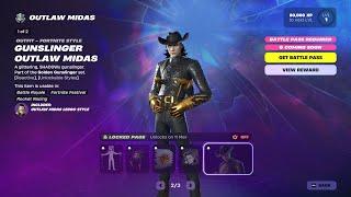 Fortnite All Outlaw Midas Battle Pass Rewards - Chapter 6 Season 2