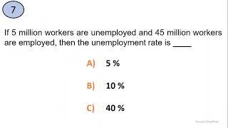 Economics Quiz Questions and Answers: Macroeconomics Unemployment