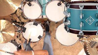 Dixon Cornerstone Maple Kit and Quetzal Blue Snare demo by Gregg Bissonette