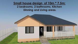 ArchiCAD Tutorial : Small House design of 10 by 7.5 m With 3 Bedrooms, 2Batrooms,Kitchen, Livingroom