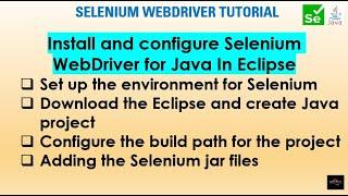 How to download and install Selenium WebDriver on Eclipse | Setup and Configure Selenium WebDriver