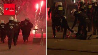 Einsatzkräfte mit Raketen beschossen! Polizei greift bei Silvester-Chaoten durch