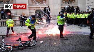 PM: UK protests 'subverted by thuggery'