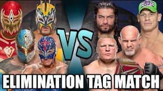 Sin Cara, Kalisto, Metalik & Rey Mysterio vs Lesnar, Goldberg, Reigns & John Cena (Elimination Tag)