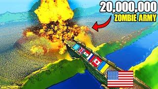 Can Every Modern EARTH ARMY Hold NEW BRIDGE vs 20,000,000 Zombie Invasion?! - UEBS 2