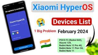 Release  Xiaomi HyperOS Update 5 Device List in India Feburary 2024 | HyperOS Update in India 