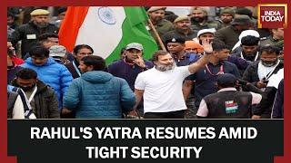 Bharat Jodo Yatra Resumes Amid Tight Security In Jammu & Kashmir | Watch This Report