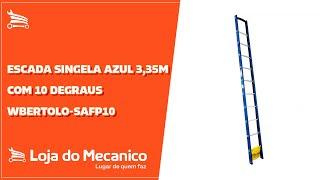 Escada Singela Azul 3,35M com 10 Degraus - WBERTOLO-SAFP10 | Loja do Mecânico