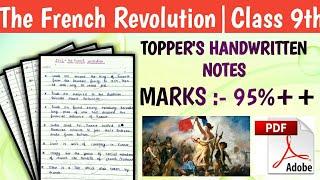 The French Revolution Notes Class 9th NCERT History Chapter 1(Social science)#Notes handwritten