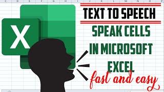 SPEAK CELLS IN EXCEL | TUTORIAL