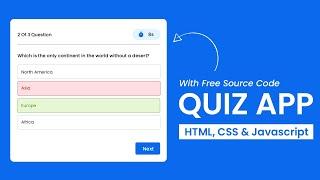 Quiz App With Javascript | Step By Step Javascript Project