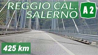 A2 Driving in ITALY | REGGIO CALABRIA to SALERNO | Autostrada del Mediterraneo
