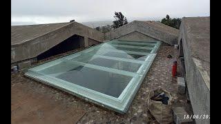 12 mm toughen glass  / open to sky / skylight glass