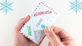 DIY-Pull Tab Origami Envelope Card for Christmas  Christmas cards making. Greeting Card