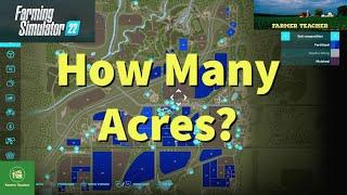 Size Of The Fields on FS22 Elmcreek Map in Acres and Square Meters - FS22 field sizes Elmcreek.