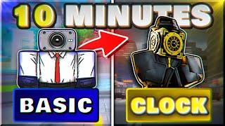 Noob With Partner Goes Basic to Large ClockMan in 10 Minutes! Toilet Tower Defense Roblox