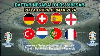 Daftar negara lolos babak 8 besar Euro 2024 || 8 NEGARA LOLOS 8 BESAR PIALA EROPA 2024