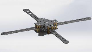 Drone Frame Type Quad X Design With Solidworks Software "Free File Download"