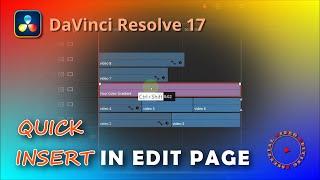 Quick Insert Clips and Tracks to the Timeline In Edit Page In DaVinci Resolve 17 - Beginner