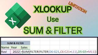 SUM & FILTER | Xlookup limitation | Excel Tricks