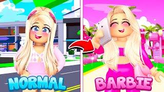 NORMAL GIRL TO BARBIE GIRL IN ROBLOX BROOKHAVEN!