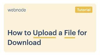 Webnode | How to Upload a File for Download