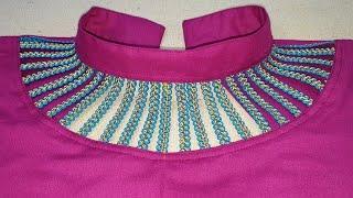 Front and Back Collar Neck Design Cutting and Stitching