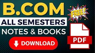 All Semesters B.com Books in PDF Free download | all universities Mgkvp, BHU, DU, AU