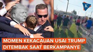 Momen Penonton Berhamburan Usai Dengar Trump Ditembak Saat Kampanye