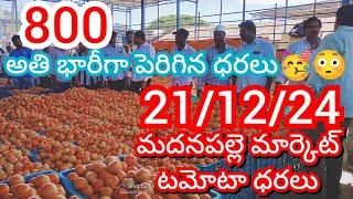 21-12-24 Madanapalle Tomato Market price Today || Today Tomato Market Rate in Madanapalle #today