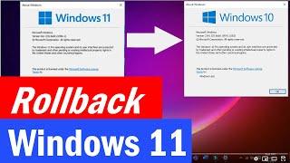 How to Rollback Windows 11 Update | Uninstall Windows 11 Update | Downgrade from Windows 11 to 10