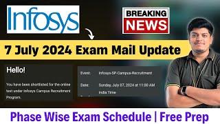 Infosys Breaking News | Infosys SP Exam Mail | Next Test Date: 7 July 2024 | Phase Wise Exam