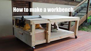 How to make a workbench with built in table saw and vise