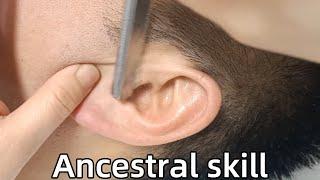 ASMR Rare Razor Shave|Carry forward ancestral skills, Shave the hair on ears clean！relieve stress