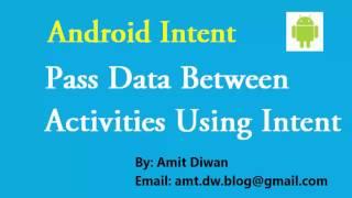 Android Intent- Pass Data Between Activities in Android Studio