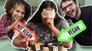 VEGAN vs REAL FOOD BLINDFOLDED CHALLENGE!