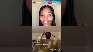 Guy dances to girl singing M to the B in cursive - Tiahranelson Instagram Live Talent Show