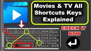 Movies & Tv app shortcut keys | Windows 10 app Movies & Tv |#windows10appsshortcutkeys