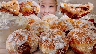 ASMR Nutella Donuts【Mukbang/ Eating Sounds】【English subtitles】