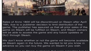 ANNO 1800 problem for steam user 