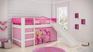 Cama Barbie Play com Escorregador - Pura Magia