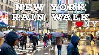 Long RAINY DAYS in New York City, Heavy Rain Walk
